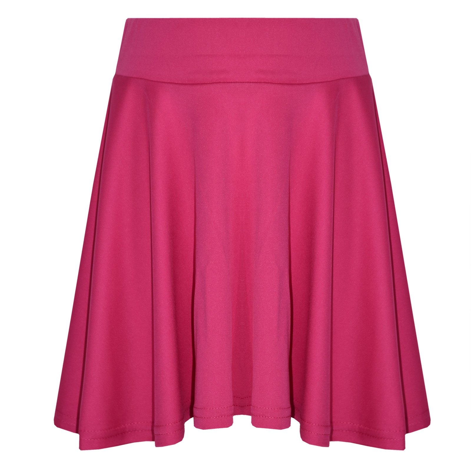 A2z 4 Kids Girls Cerise Plain Skater Skirt Camouflage For School Trendy Soft Feel - Plain Skater Skirt 11-12