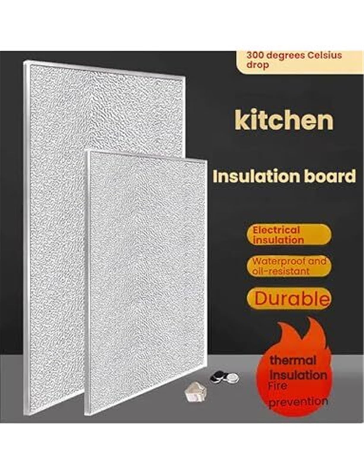 Panneau isolant en acier inoxydable pour réfrigérateur, panneau latéral pour cuisinière à gaz, barrière magnétique pour réfrigérateur, 120 x 60 cm