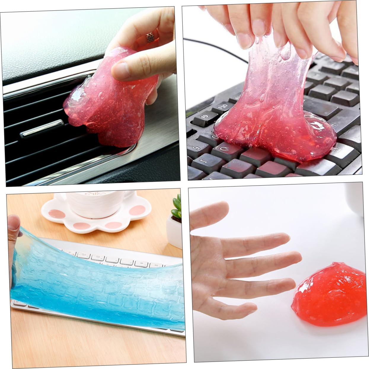 Gel per Pulizia Tastiera e Dispositivi Elettronici, Adesivo Forte, Pratico da Usare, 20 Pezzi, per Auto e Computer Colore Casuale