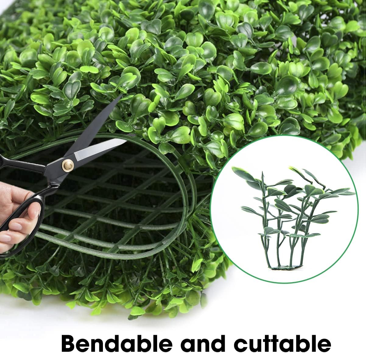 Artificial Boxwood Hedge Panels for Wall Backdrop, Divider Screen, Privacy Fence, Party Decor 20” x 20” Set of 12 Faux Greenery Fake Grass Garden Turf Foliage Tile Mats for Indoor, Outdoor Decoration