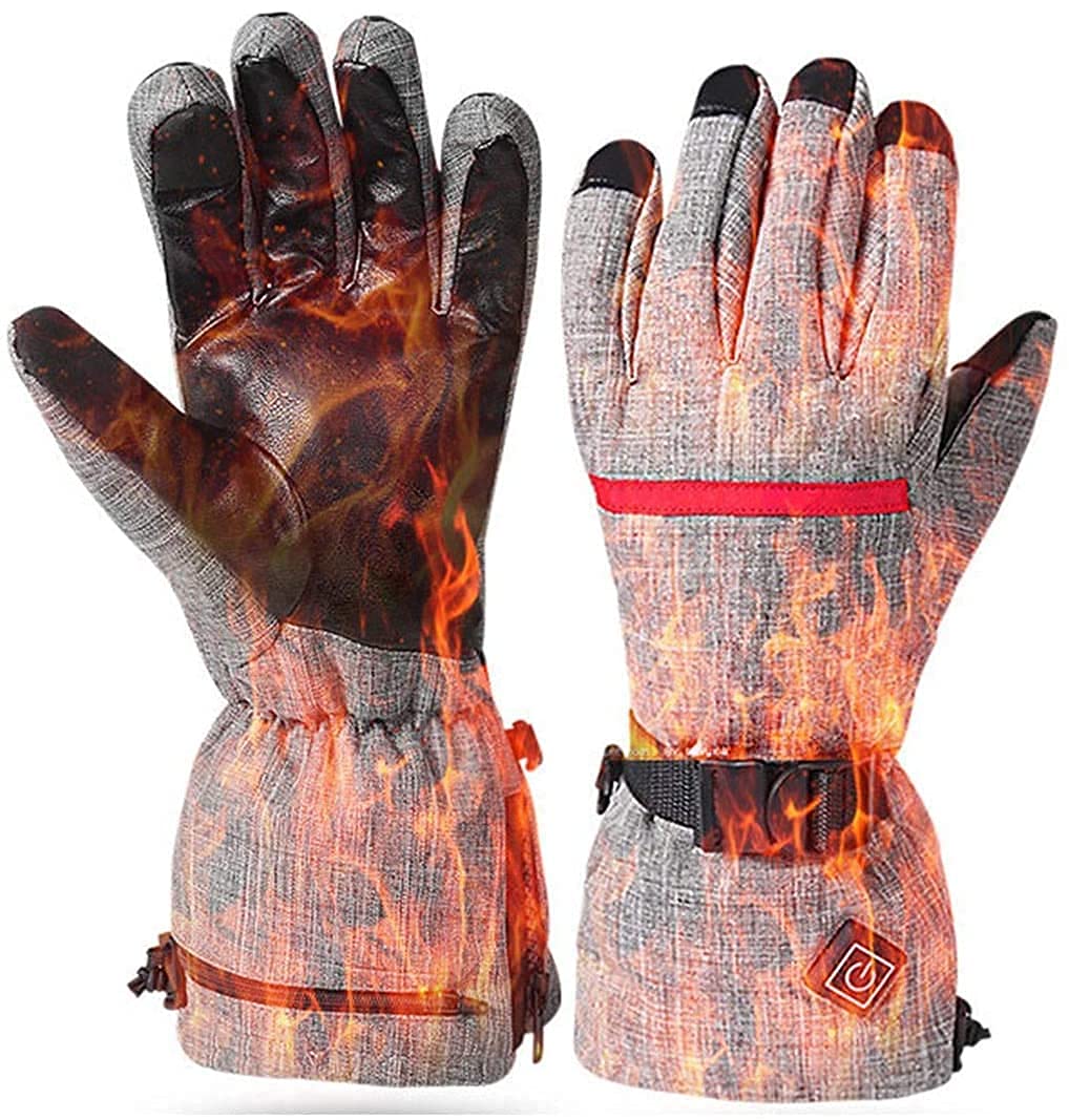 Guantes calefactables para Hombres y Mujeres, Pantalla táctil Recargable, Guantes de esquí con calefacción, Guantes de esquí cálidos, Snowboard, equitación, Senderismo, Invierno, g