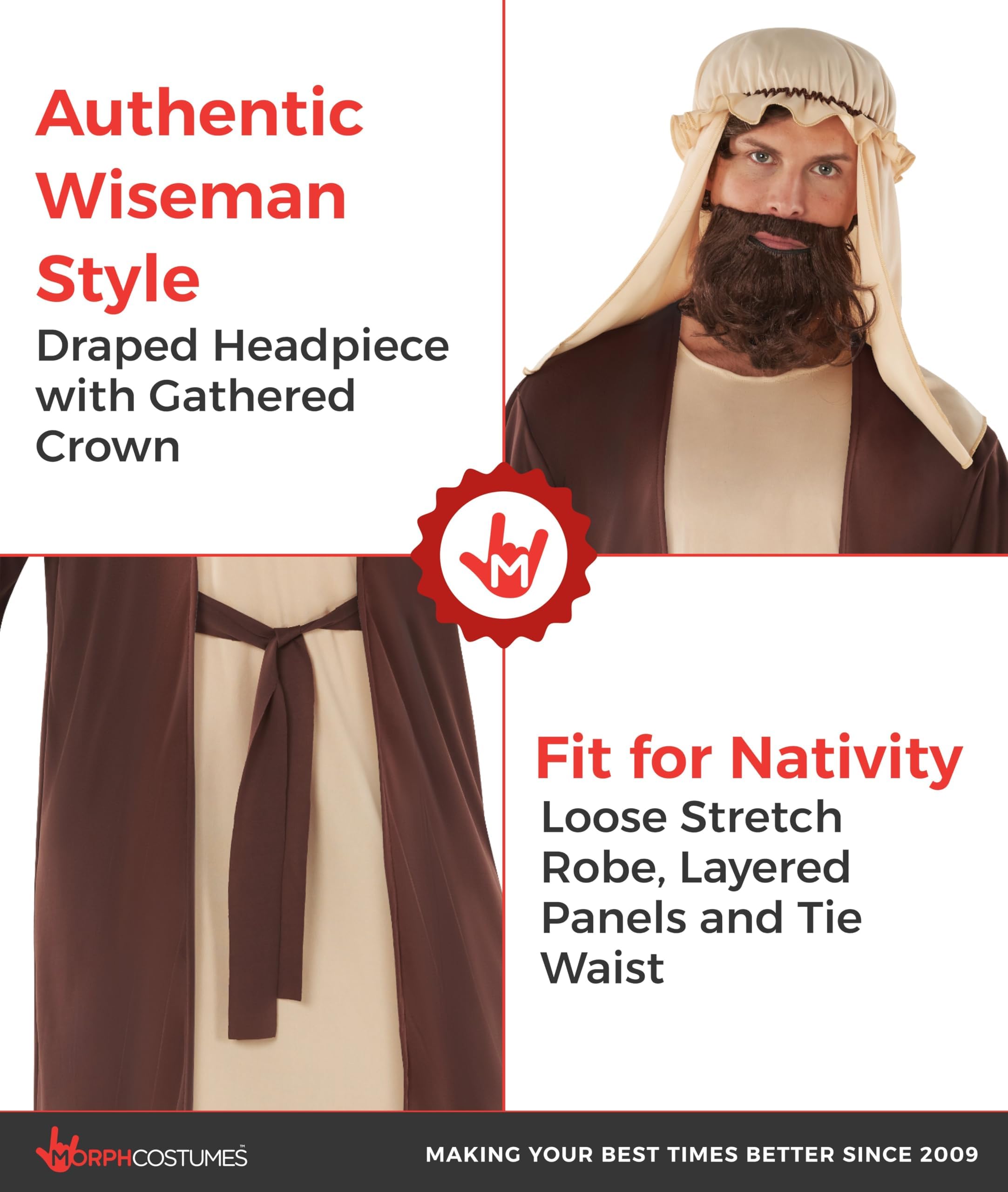 Morph Deguisement Berger Homme, Costume Biblique Halloween Homme