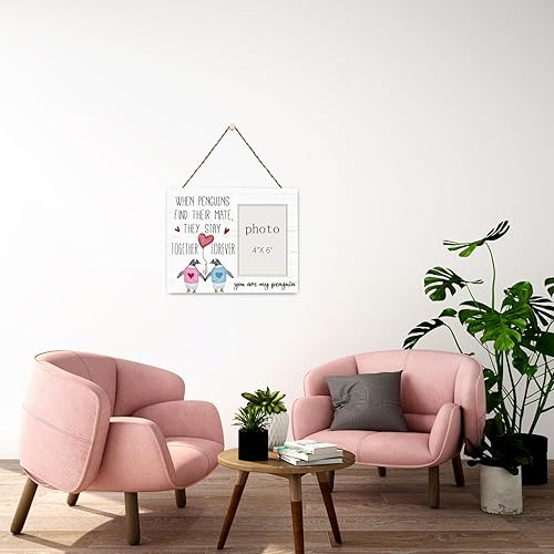 Miniatura 4 de Marco de fotos de compromiso con diseño de pingüinos When Penguins Find Their Mate They Stay Together Forever, bonitos regalos de boda