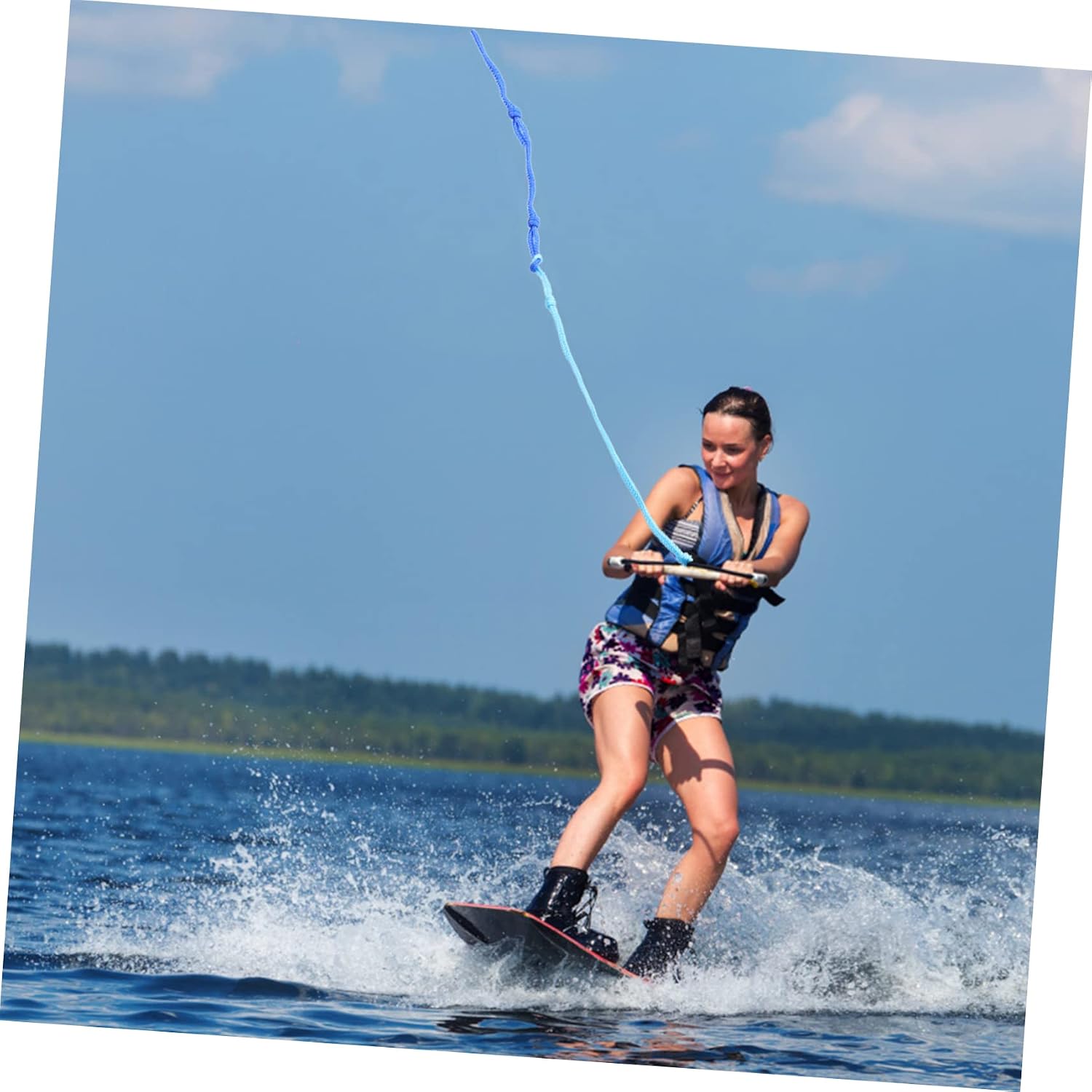 TOYANDONA Black Handle and Kneeboard Rope Section Towable Water Ski Rope for Boating Strong Grip for Water Sports Color Random
