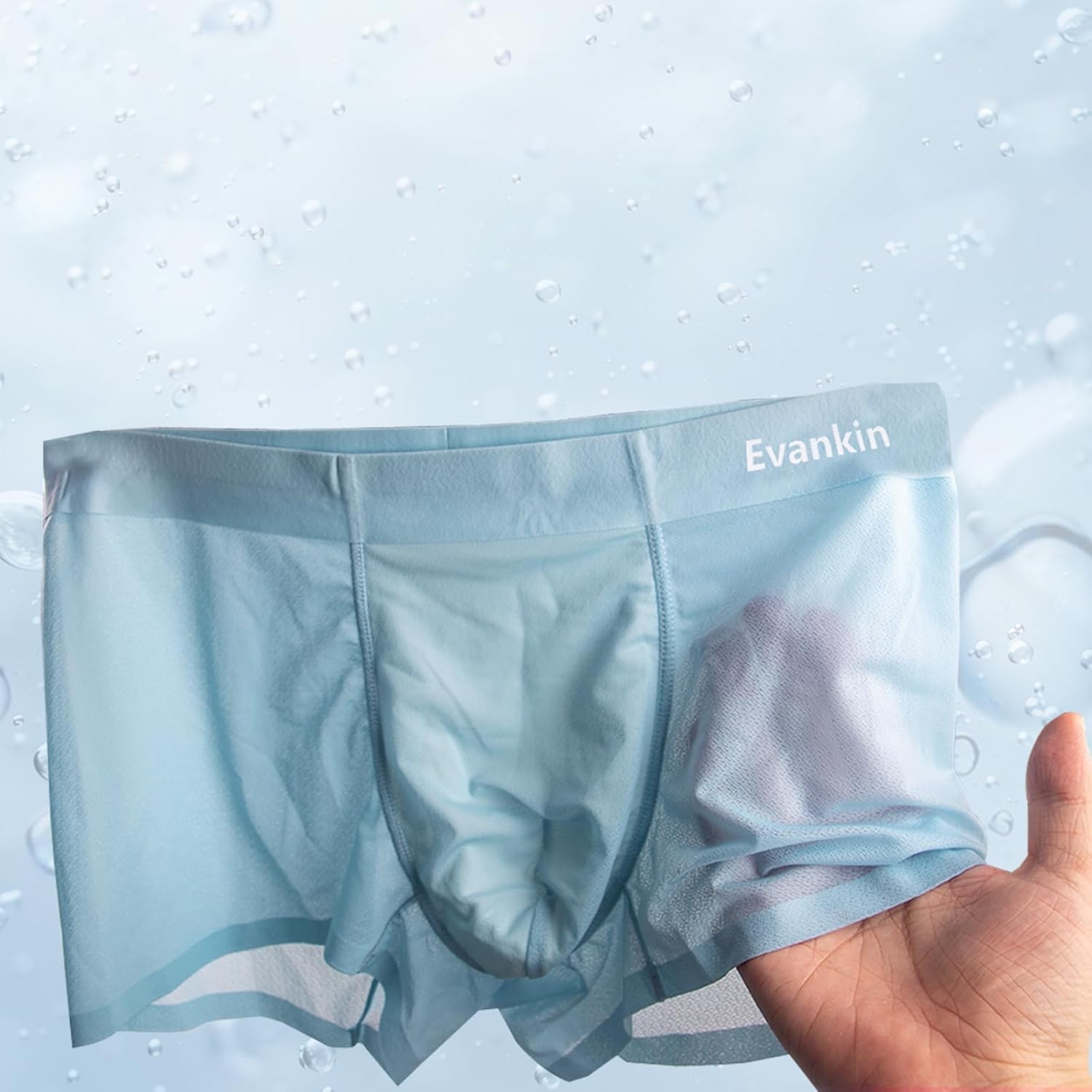 Evankin Mens Mesh Ice Silk Boxer Brief Breathable Cool Underwear Sexy Lace See Through Underpants - Image 6