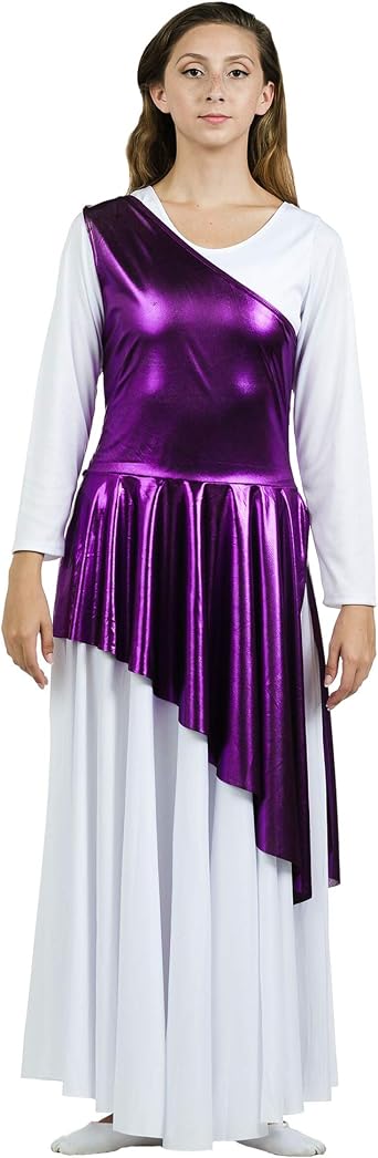 Danzcue Child Asymmetrical Praise Dance Tunic, White Dress Not Included