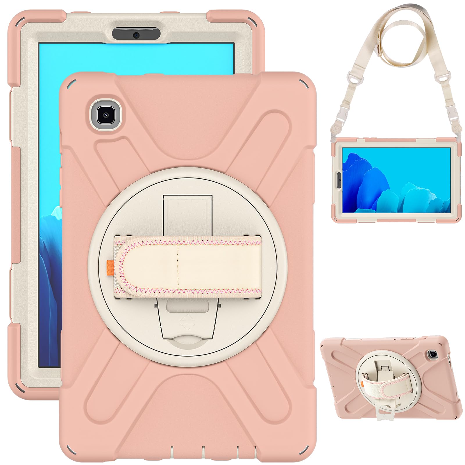 Étui Samsung Galaxy Tab A7 Lite 8.7 antichoc rose avec support - 8