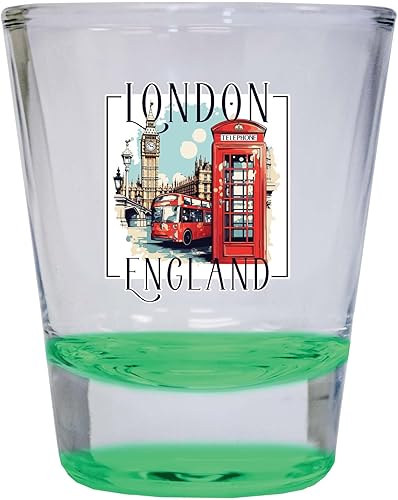 R and R Imports London England Design C Souvenir - Vaso de chupito redondo de 1.5 onzas, color azul, paquete de 2 disponible en Yaxa Guatemala