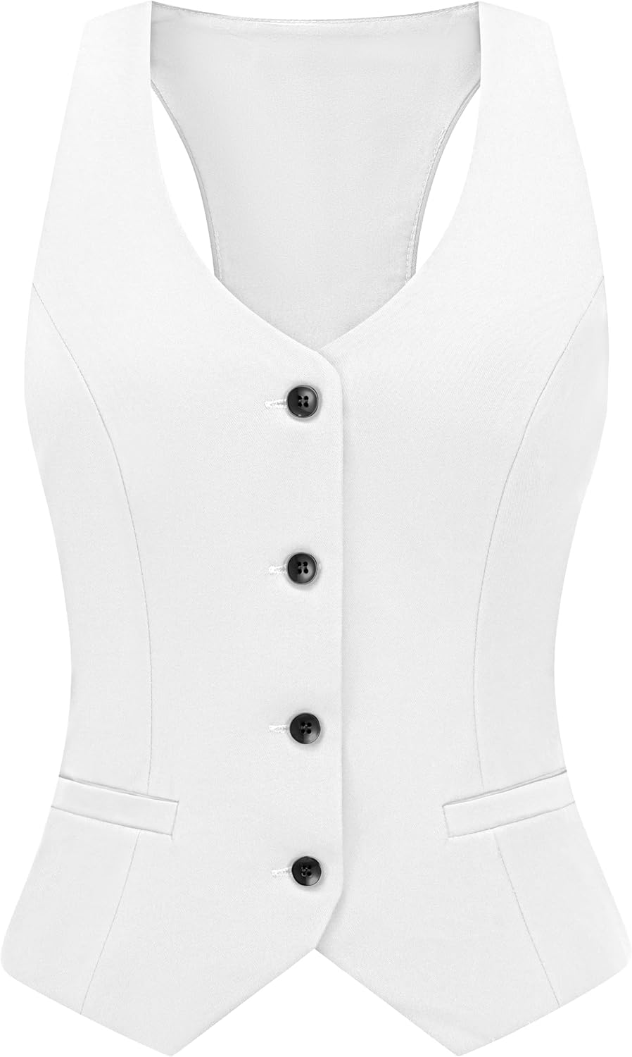V VOCNI Waistcoat Vest for Women Racerback Button Up Fashiona Casual Dress Suit Vest Top