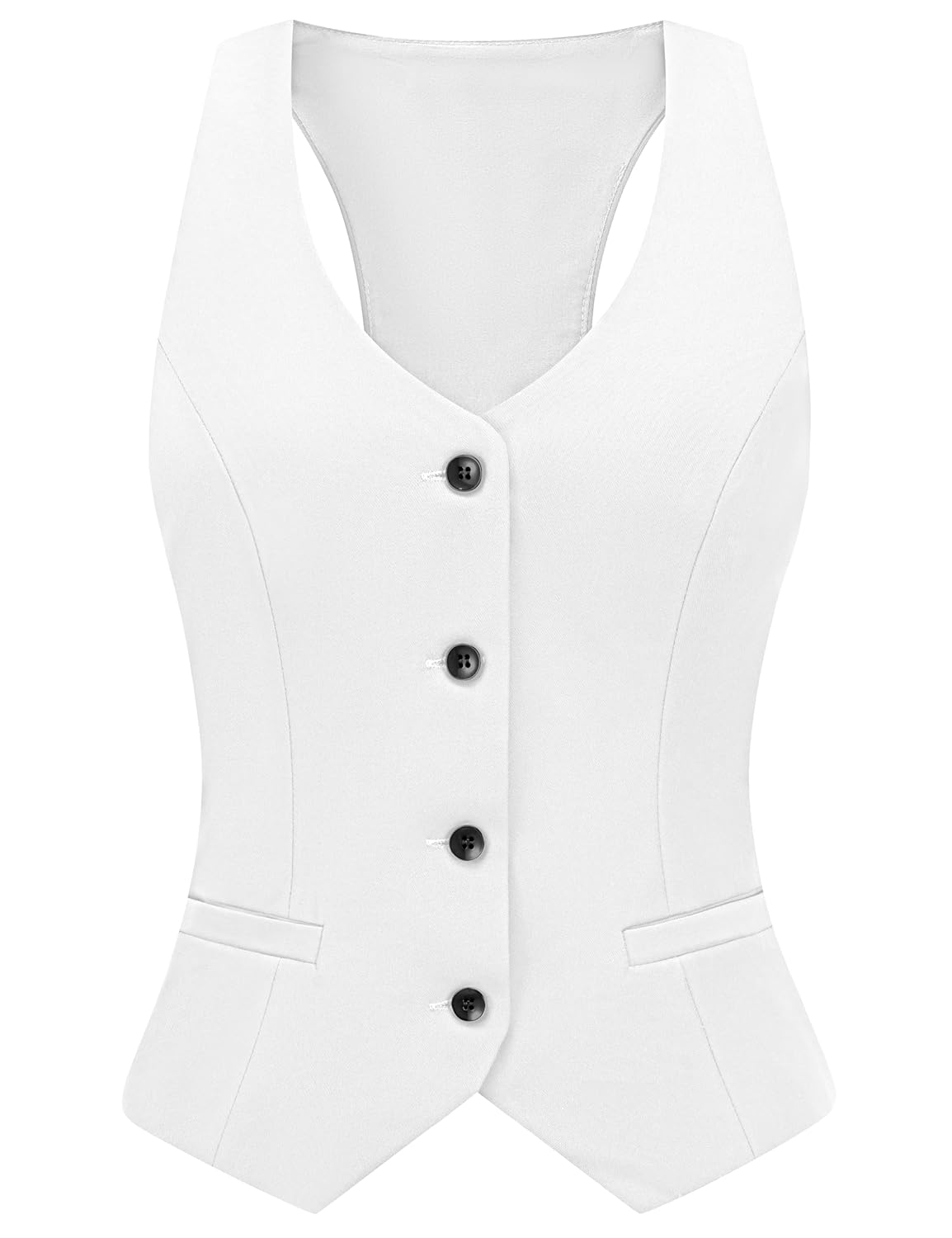 V VOCNI Waistcoat Vest for Women Racerback Button Up Fashiona Casual Dress Suit Vest Top