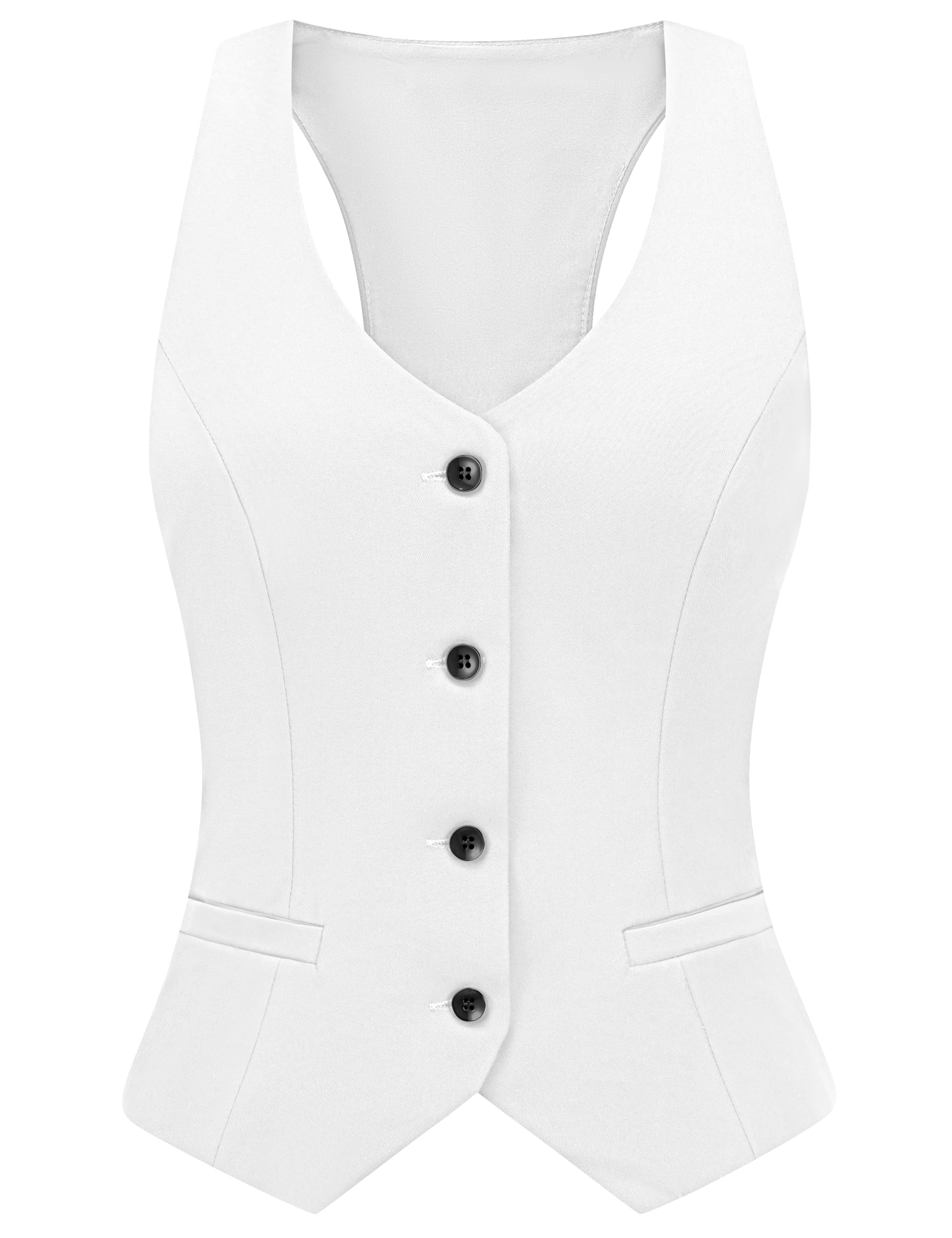 V VOCNI Waistcoat Vest for Women Racerback Button Up Fashiona Casual Dress Suit Vest Top