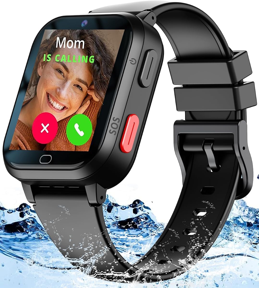 Reloj inteligente para niños MJVV 4G con rastreador GPS y línea Whatsapp TikTok | FaceBook 1.69 Pantalla grande Rastreador en tiempo real Podómetro Video Llamada telefónica y texto Chat de voz Alarma SOS Mensaje Clase Modo Cámara