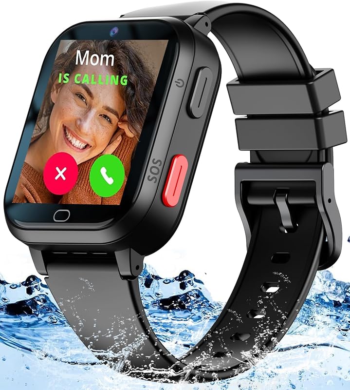 Reloj inteligente para niños MJVV 4G con rastreador GPS y línea Whatsapp TikTok | FaceBook 1.69 Pantalla grande Rastreador en tiempo real Podómetro Video Llamada telefónica y texto Chat de voz Alarma SOS Mensaje Clase Modo Cámara