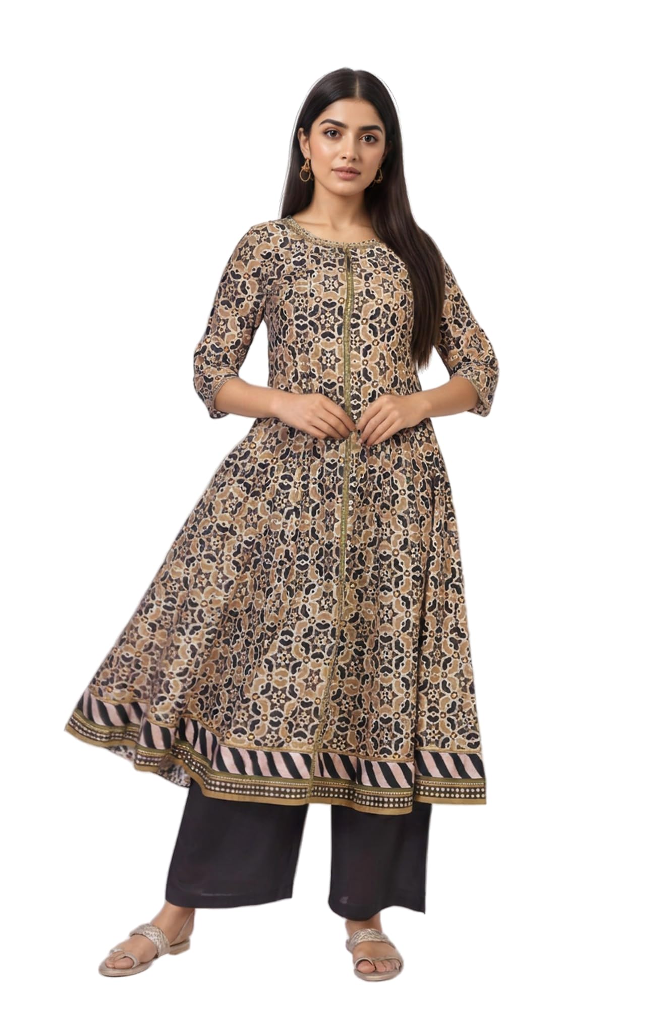 Kurta Anarkali en coton ample pour masquer les rondeurs avec style - 8