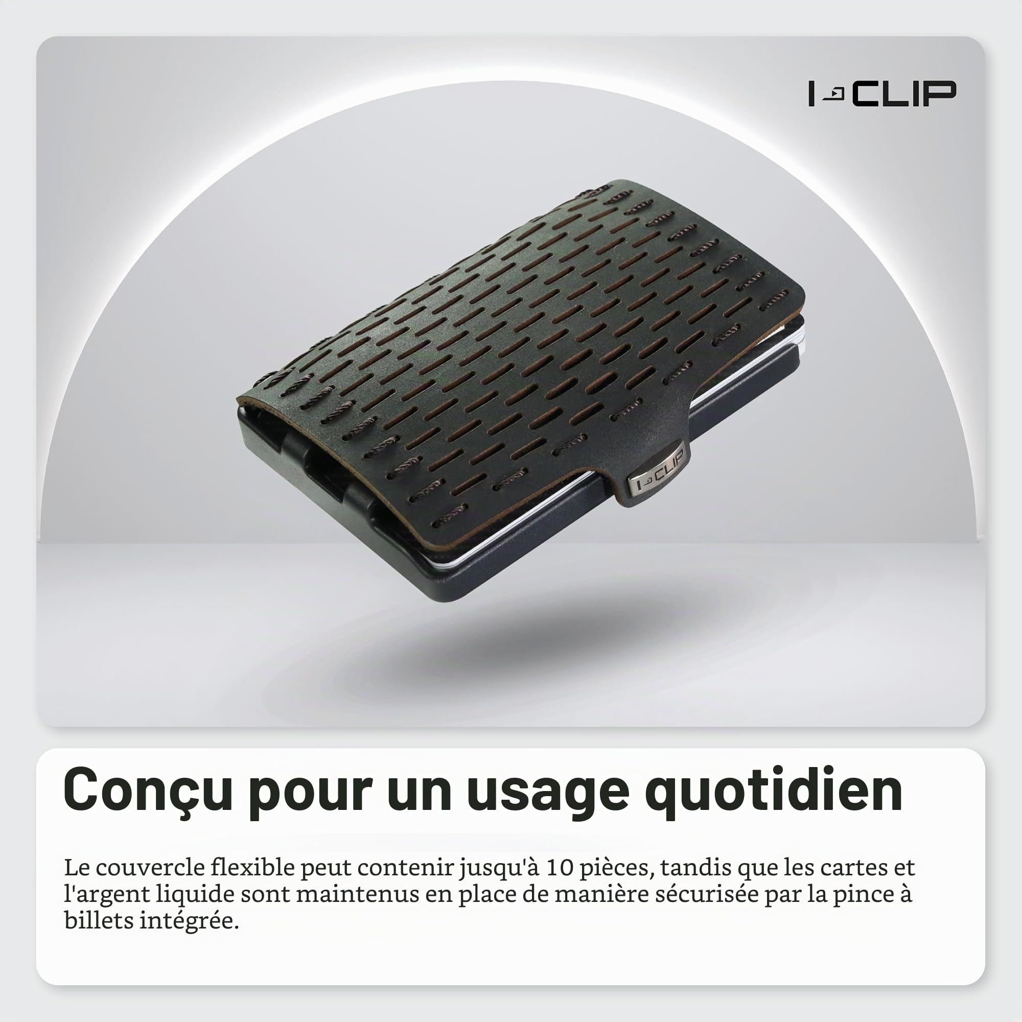 I-Clip Original Porte-Monnaie en Cuir -Hommes - Portefeuille en Cuir avec Pince à Billets - Porte-Monnaie de qualité - Portefeuille Fin - Noir