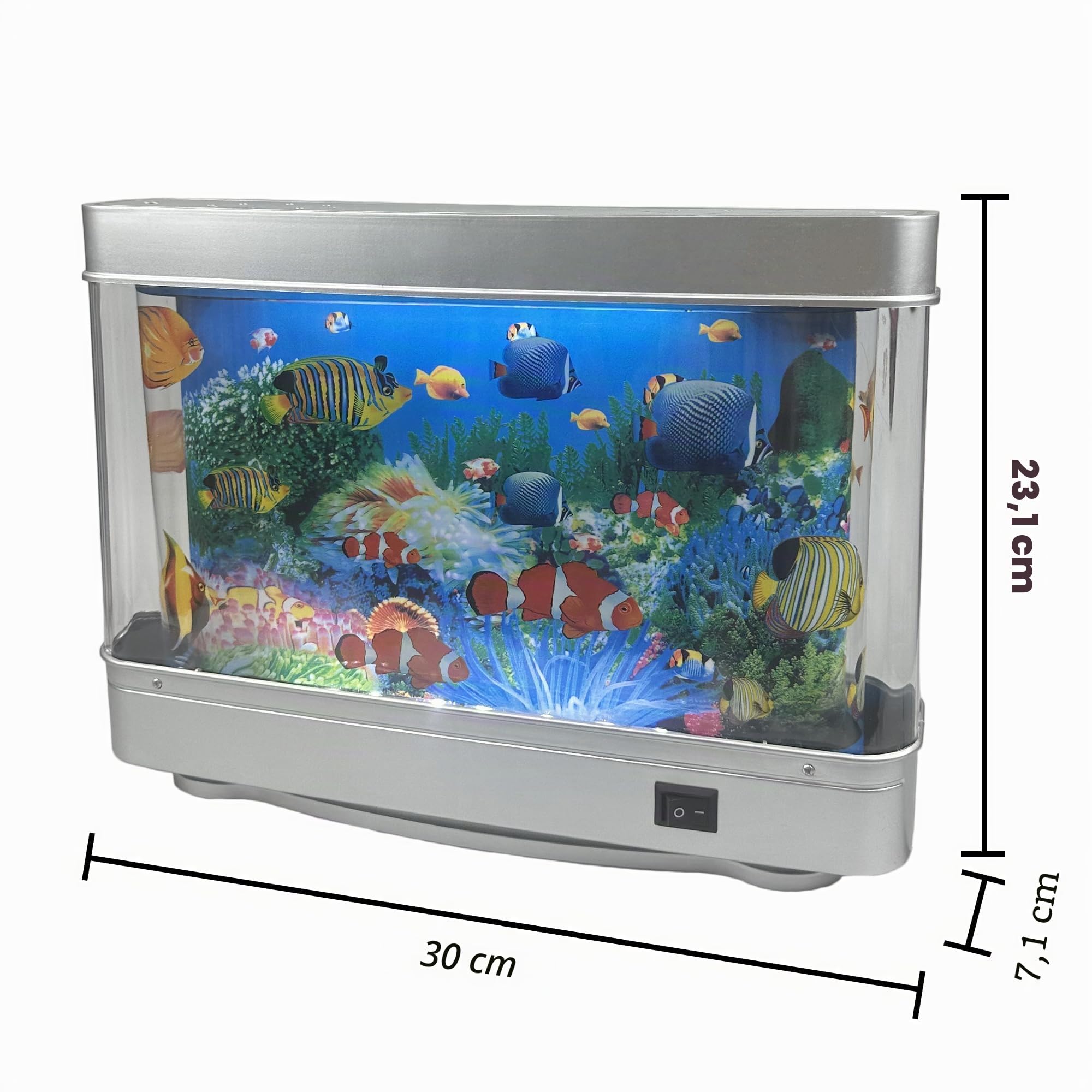 Tokenkuko - Mini acuario de pecera falsa, decoración de peces tropicales artificiales, lámpara decorativa de acuario, luces de acuario, luz nocturna con peces en movimiento, regalo para niños