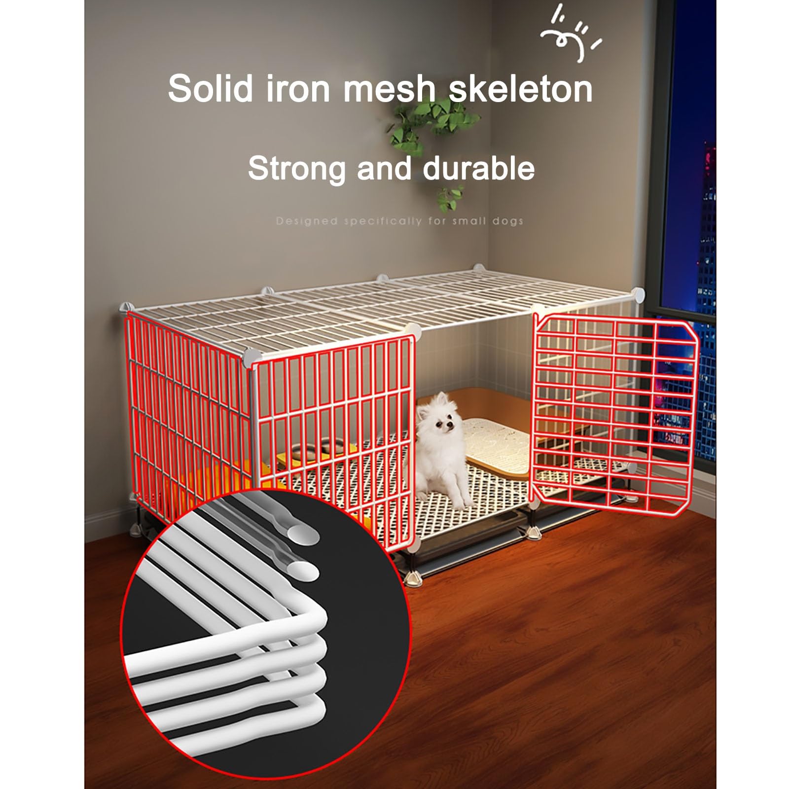Amazon.co.jp: 小型犬用屋内犬クレート、金属ワイヤーペットケージ