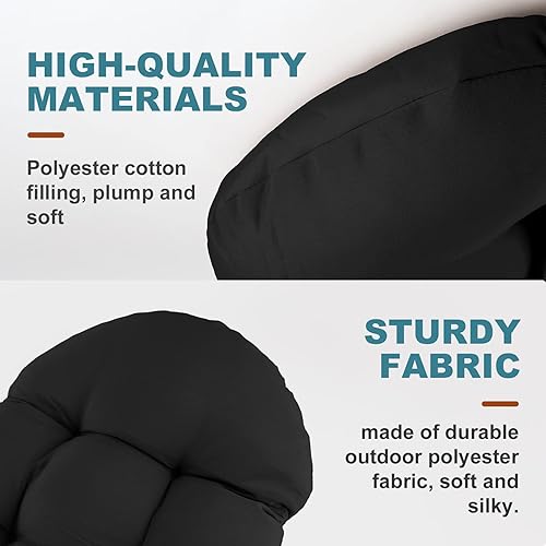 Miniatura 3 de Cojín para silla de patio Adirondack, cojín de respaldo alto para mecedora de 44 x 19 x 4 pulgadas, cojín para silla de asiento al aire libre,