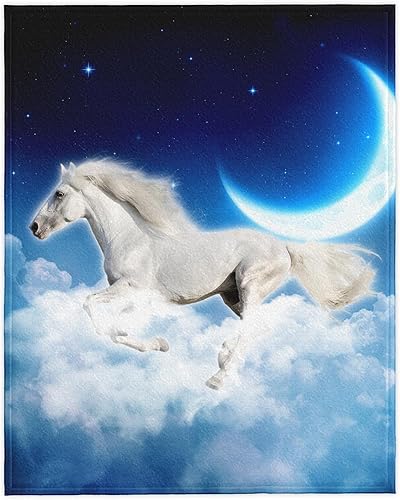 Miniatura 2 de Manta de forro polar de 50 x 60 pulgadas, suave, acogedora y cálida, manta de franela de felpa, ligera manta de luna estrellada para sofá, cama,