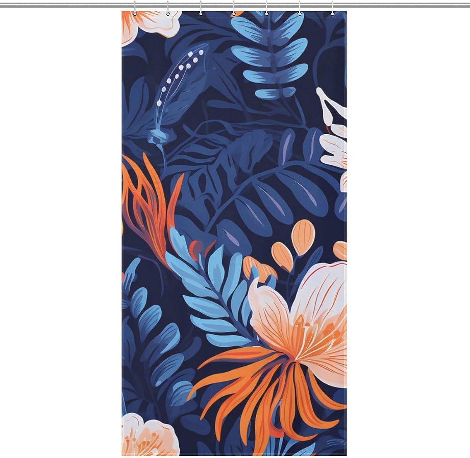 Floral Tropical Leaf Funny Shower Curtains Washable Bath Curtain Liner with Hooks for Bathroom Bath Tubs