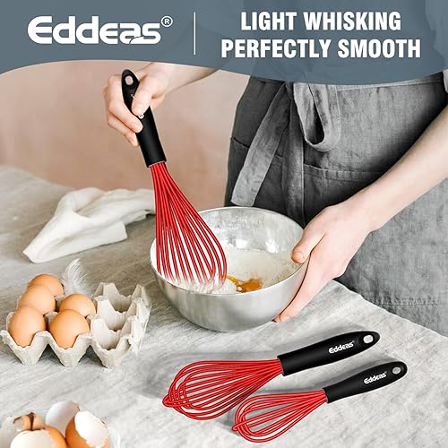 Miniatura 71 de Batidor pequeño de acero inoxidable de 10 pulgadas con mango largo para batir, batir, mezclar salsas, mezclar ingredientes, cocina pequeña Wisk