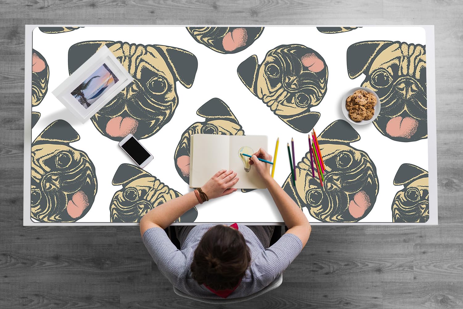Tappetino da Scrivania 120x60 cm Protezione e Decorazione in Vinile PVC Antiscivolo Impermeabile Facile da Pulire Superficie Protettiva per Ufficio e Casa - Carlini