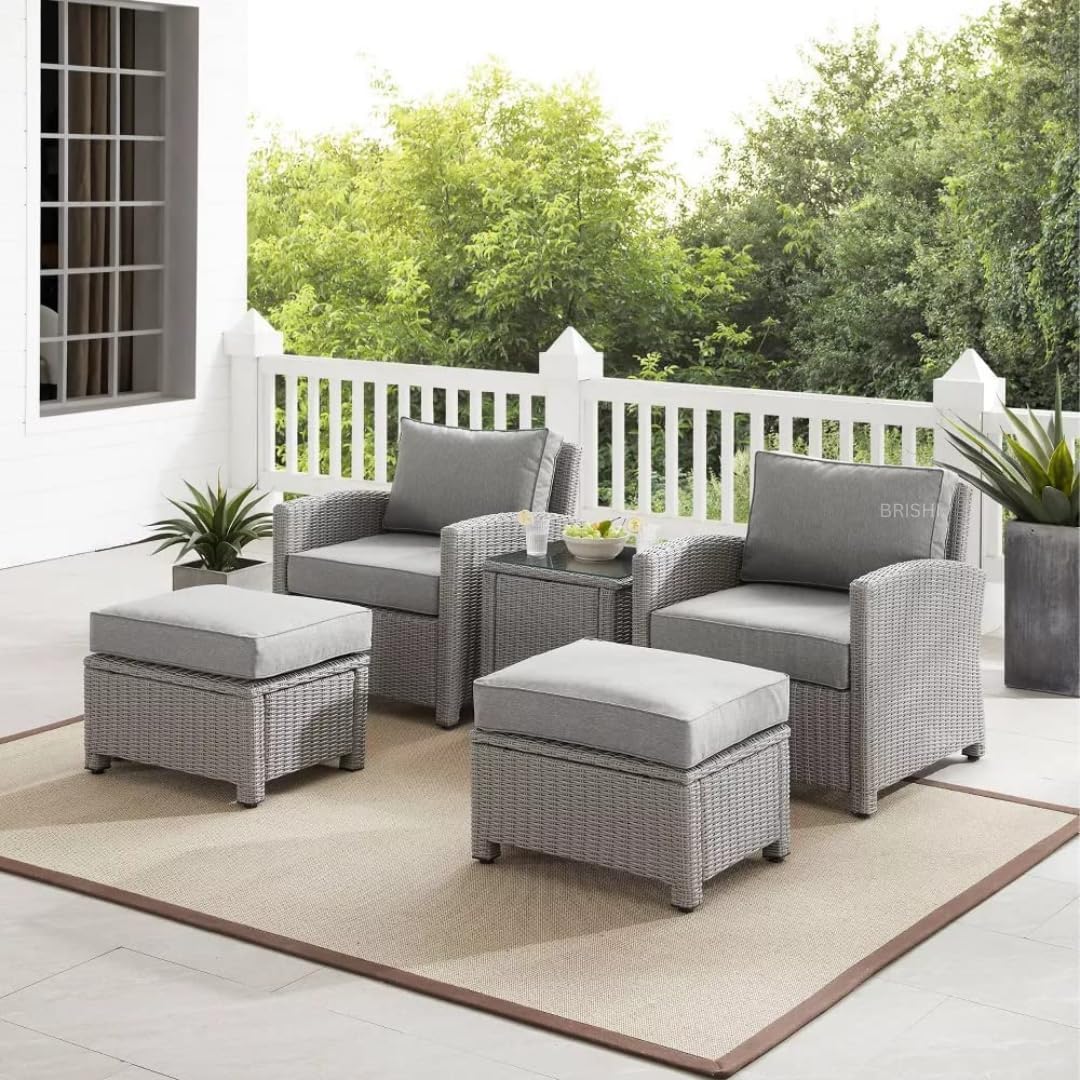 Amazon Brand - Solimo Oasis Outdoor Sofa Set | Patio Furniture Sets | Balcony Sofa | Indoor Sofa | Wicker Rattan Garden Sofa Set with Cushion and Center Table (4 Seater, Grey with Grey Cushions)-image-13