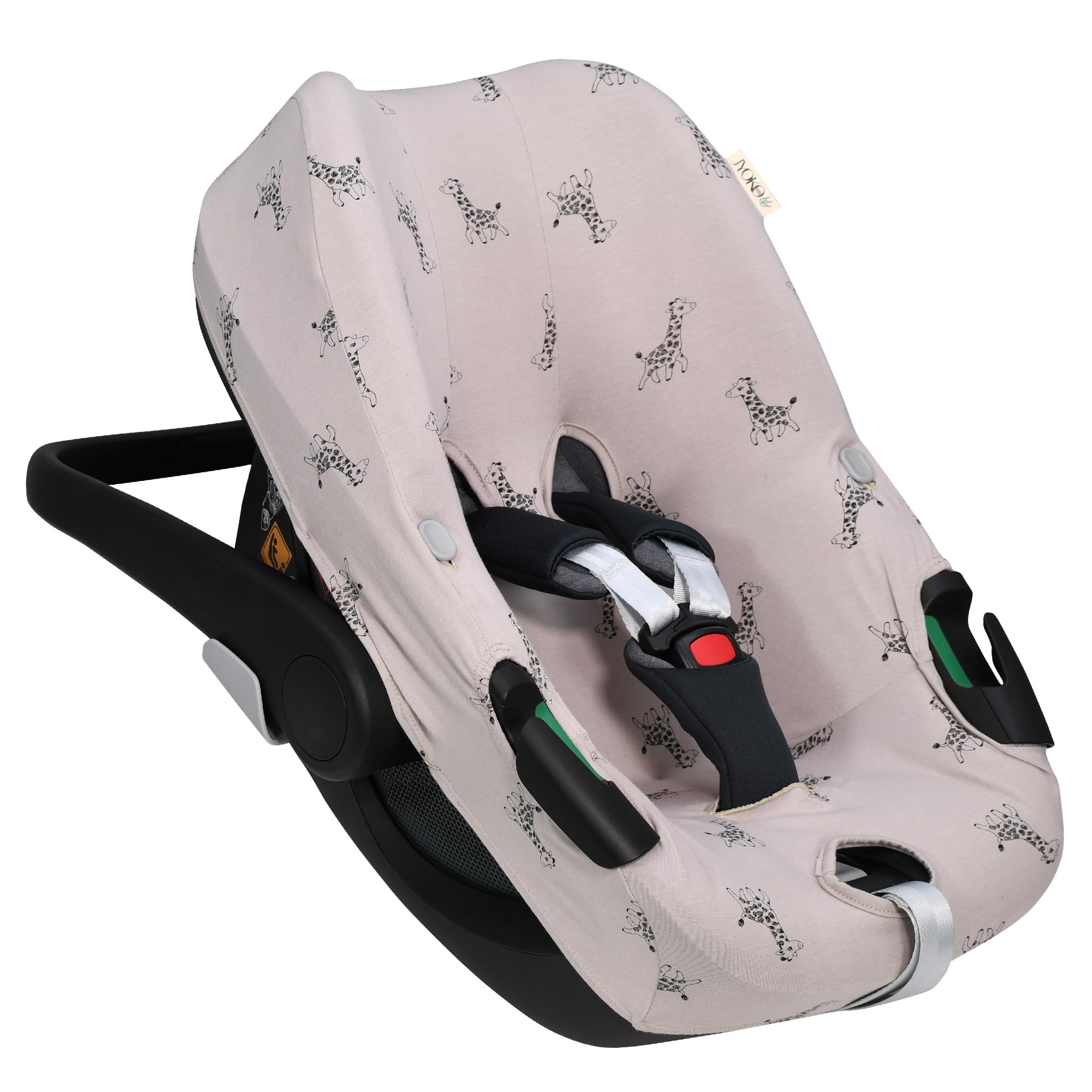 JYOKO Kids Funda de algodón para Silla de Coche Compatible con Maxi Cosi Pebble 360 Y FamilyFix 360 (Giraffe)