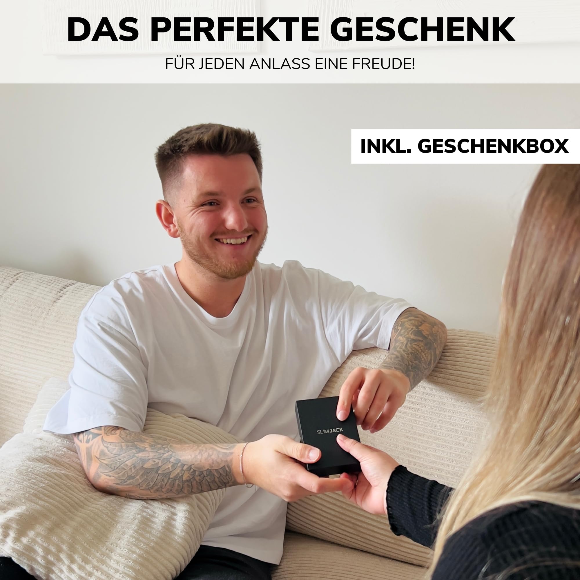 SLIMJACK 2-in-1 Wallet mit Münzfach - Magnetisches RFID Kartenetui & Geldbörse - Abnehmbares Slim-Wallet aus Aluminium - RFID-Schutz Portmonee - Smart Wallet für Karten & Münzen (Carbon)