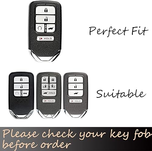 Miniatura 7 de Funda suave para llavero Honda, 4 5 botones, protección de TPU con llavero dorado de moda, compatible con Civic Accord Pilot CRV HRV CRZ Fit Odyssey