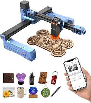 Artilume Laser Engraver 7000mW with APP Control Foldable and Portable Laser Engraver and Cutter Machine 200x150mm Larger Engraving Area for Wood Leather Acrylic, T1