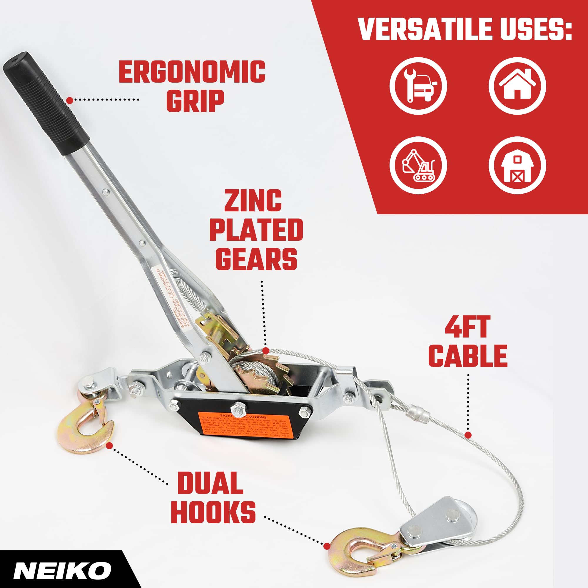 Amazon.co.jp: NEIKO 02251A カムアロングウインチ 1トン (2ポンド 