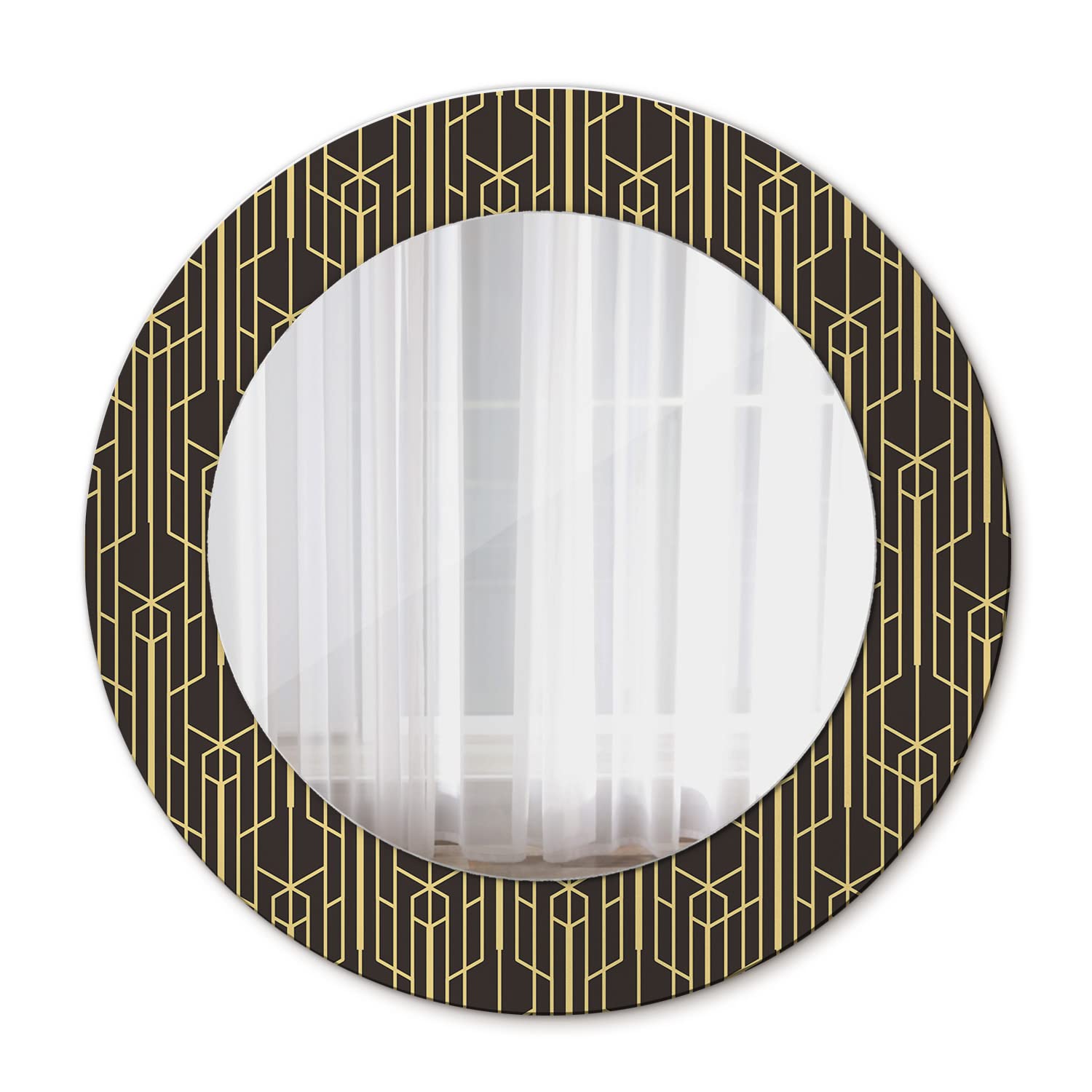 Miroir en verre intérieur Tulup rond 50 cm abstrait pour salon design