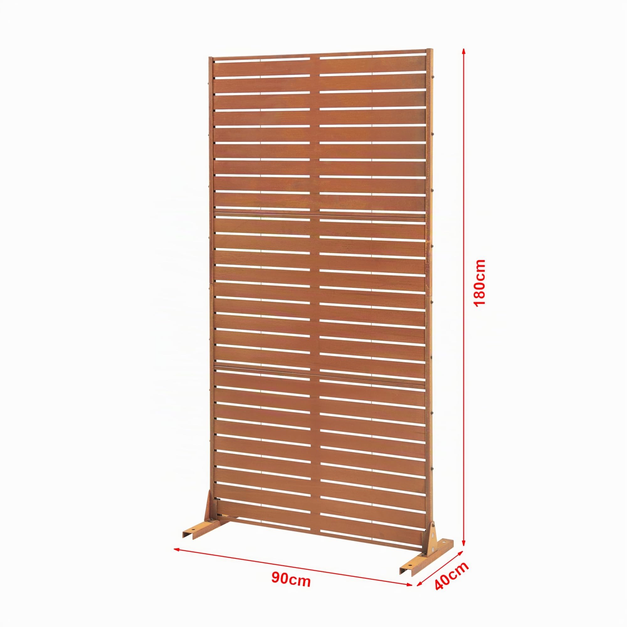 casa.pro Cloison de Séparation pour Extérieur Intérieur Paravent Séparateur de Pièces Panneau d'Intimité Design pour Délimiter Différentes Espaces Décoratif Acier Corten 180 x 90 x 40 cm Rouille
