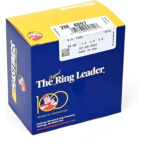 Hastings 2M4897 Ring Set -Fits 5.7L LS1 1997-2004 Standard 3.898" Bore Plasma Moly