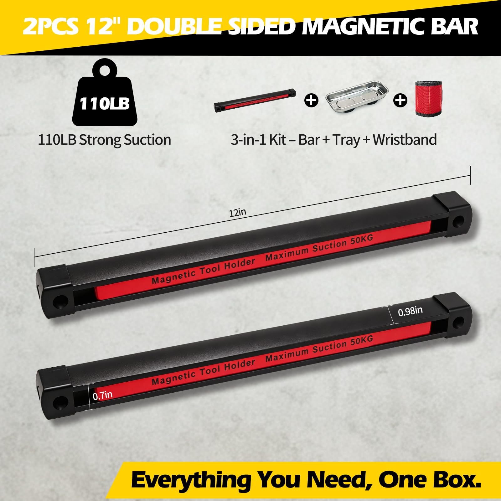OZJAY Double Sided Magnetic Tool Holder Set with Tray & Wristband, 2-Pack — Amazon image 2