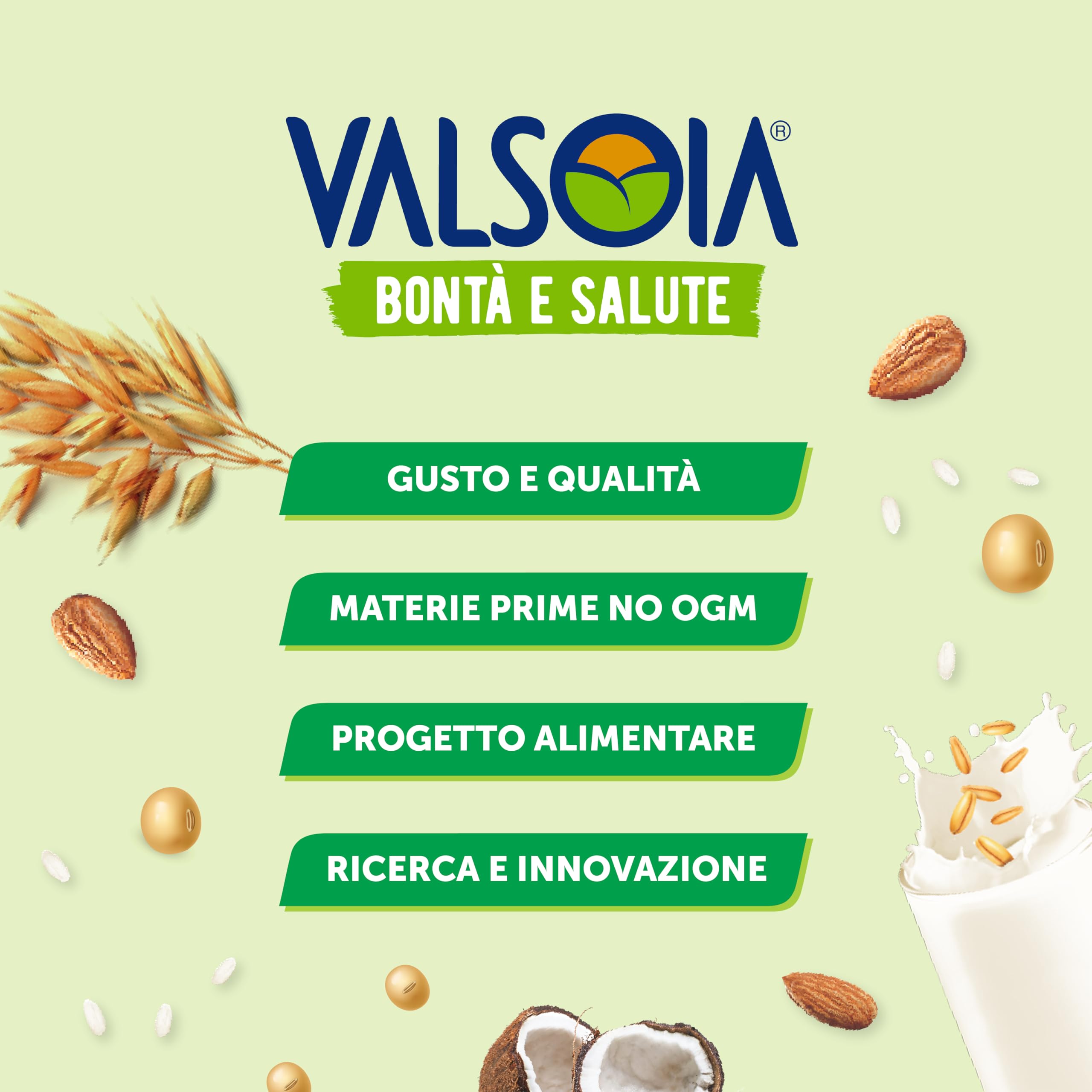 Valsoia - Bevanda Mandorla Zero Zuccheri, Box da 10 Tetra Brik da 1000 ml, 100% Vegetale, Senza Lattosio e Glutine, con Calcio e Vitamine, Ideale anche per Vegani, Vegetariani e Celiaci