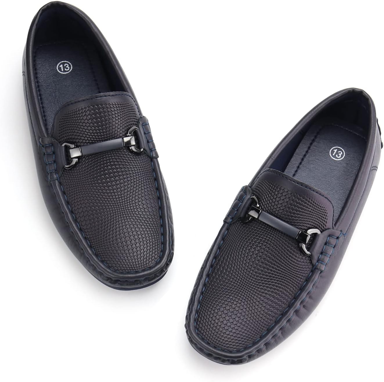 JABASIC Kids Penny Loafer Casual Slip-On Moccasin Flats Boys Dress Shoes - Image 6