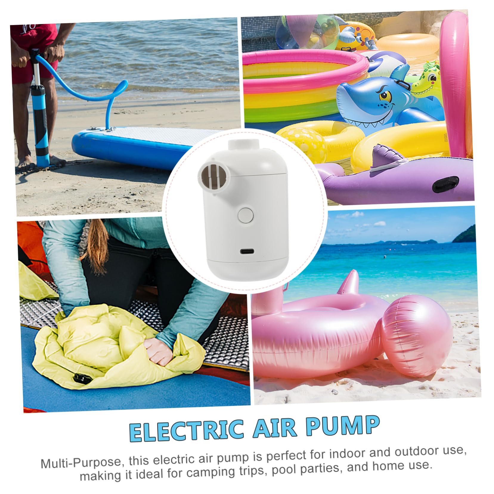 BESPORTBLE 3 Sätze Elektrische Luftpumpe für den Haushalt tragbare luftpumpe aufblasbare zelte elektrische luftpumpe für zu Hause Mini-Luftpumpe Luftkompressor tragbar Matratze Inflatorpumpe