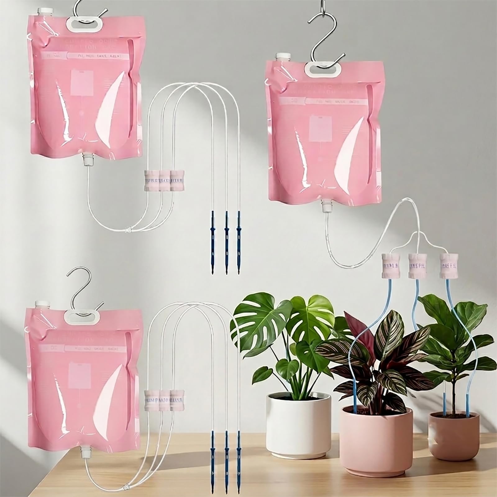 6.5L Drip Irrigation Bags, 3 Pcs Flow Adjustable Plant Watering Devices