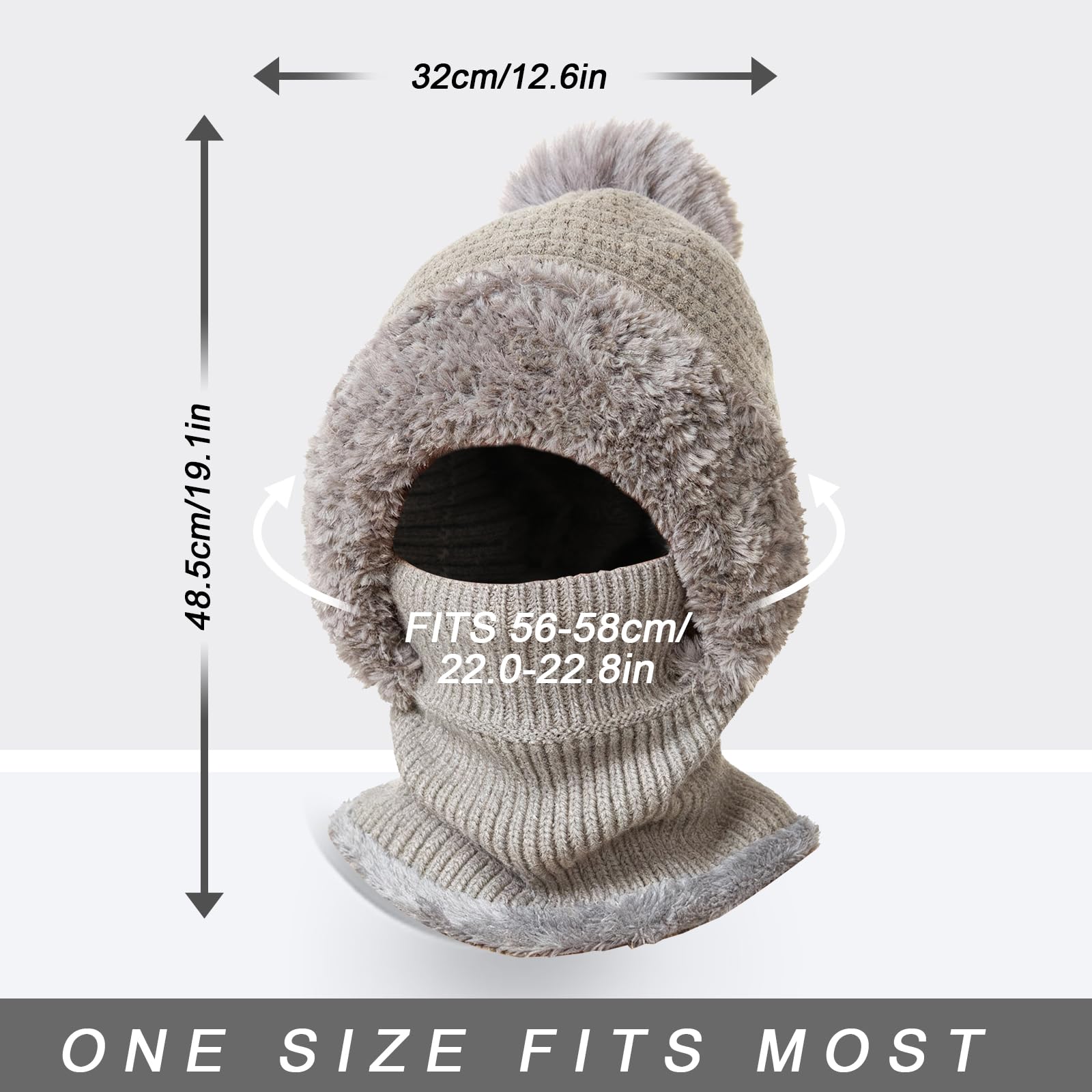 TAGVO Pasamontañas Termico para Mujer, Pasamontañas Invierno Capucha Polar Balaclava de Esquí Multifuncional para Clima Frío Esquí al Aire Libre