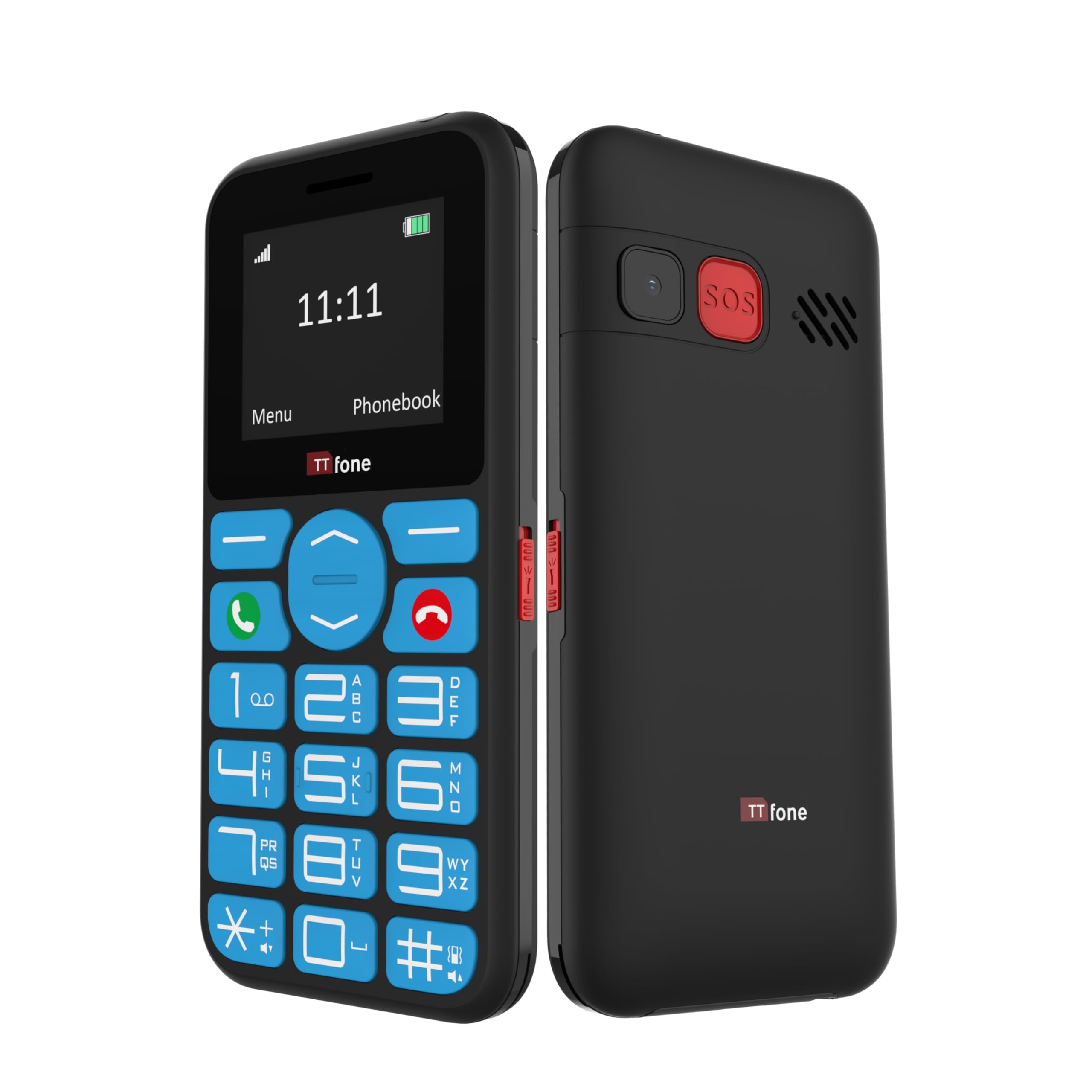 TTfone TT190 Big Button Basic - Teléfono móvil de Emergencia Desbloqueado para Personas Mayores, teléfono Simple y Barato (con Cargador de Base)