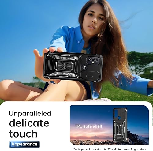 Miniatura 6 de MERRO Funda para Moto G-Play-2023Moto G Power 2022Moto G Pure Case, funda deslizante para cámara, funda resistente de grado militar con soporte