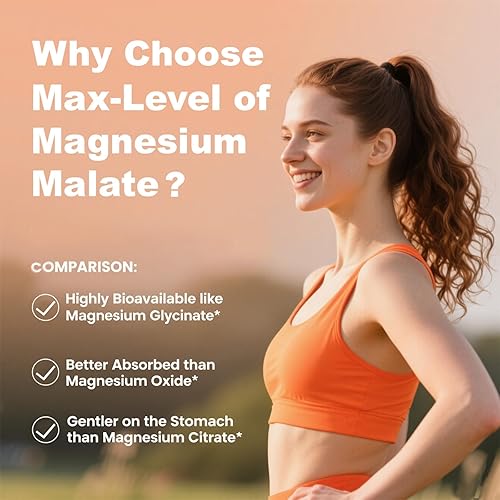 Miniatura 3 de Gomitas de malato de magnesio de 1000 mg, con L-teanina, CoQ10 y vitamina B6, suplementos de malato de magnesio para adultos y niños, apoyan la