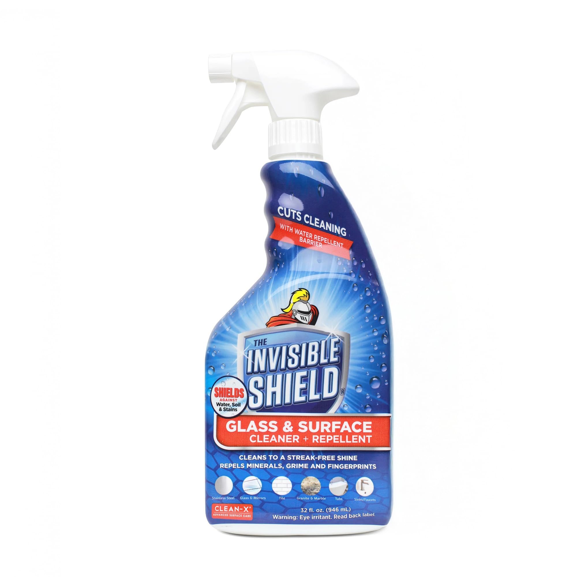 Unelko 57551 Invisible Shield Dual Action Glass and Surface Cleaner, for Windows, Showers, Tiles, Resists Soil and Grime, 32 oz, Beige