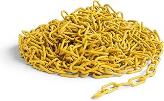 Montour Line Plastic Chain Safety Barrier, Lightweight, Crowd Control Yellow 2 Inch 500 Foot Long