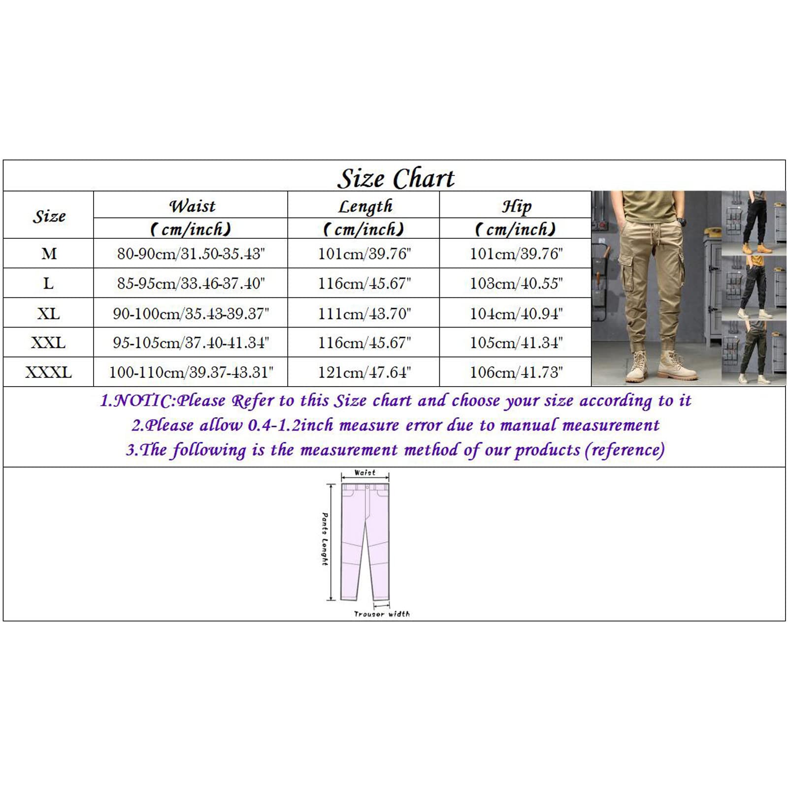 Genérico Pantalones a Cuadros para Hombre Pantalon Chandal Hombre Pantalón Cargo De De Corte Ajustado Pantalón Rectos con Múltiples Bolsillos con Botón a Presión Pantalones Chándal