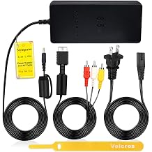 Sirmpuna Power Cord and AV Cable for PS2, AC Power Adapter Charger for PlayStation 2 Slim A/C 70000 Gaming Console, Safe Charging Replacement Set with Overheat Protection