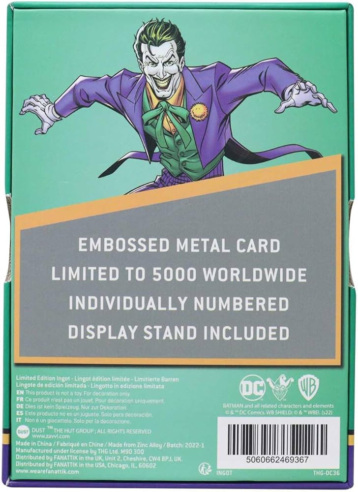 Amazon.com: FaNaTtik DC Comics Lingot The Joker Playing Card