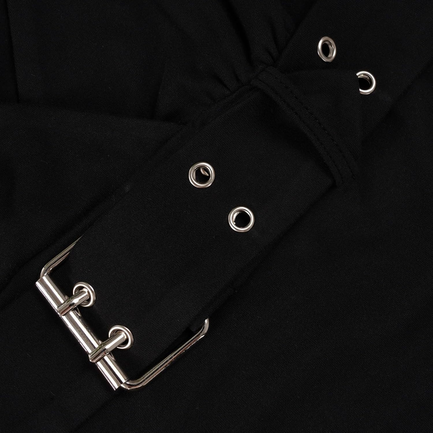 Sexy Punk Rock Long Sleeve Top V Neck Y2K Gothic Buckle Tops 2000s Grunge Clothes - Image 3